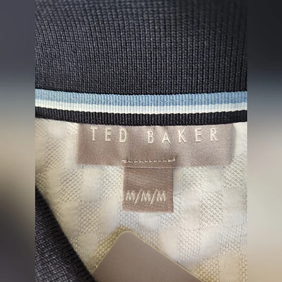 Ted Baker Men’s Textured Cotton Polo Shirt~NAVY~MEDIUM **NEW - Picture 12 of 15